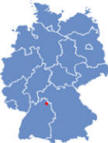 Cartina della Germania con l'indicazione dell'ubicazione della città di bad Mergentheim